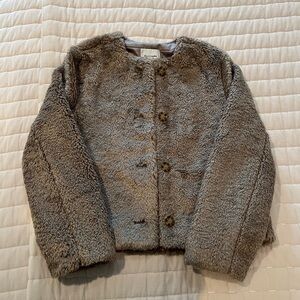 Abercrombie & Fitch Collarless Sherpa Jacket